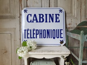 画像1: ホーローCABINE TELEPHONIQUEサインボード